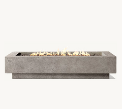 Outdoor Patio Set Reinforced Concrete Fire Pit Natural Gas Propane Rectangular Plinth Fire Table view 1