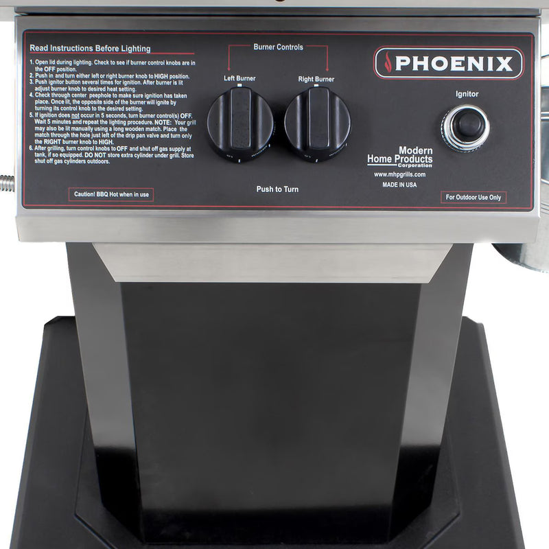 Phoenix SDBOP Gas Grill on Black Aluminum Column & Patio Base