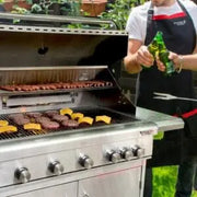 Dragon Fire grill cart with stainless steel shelves down